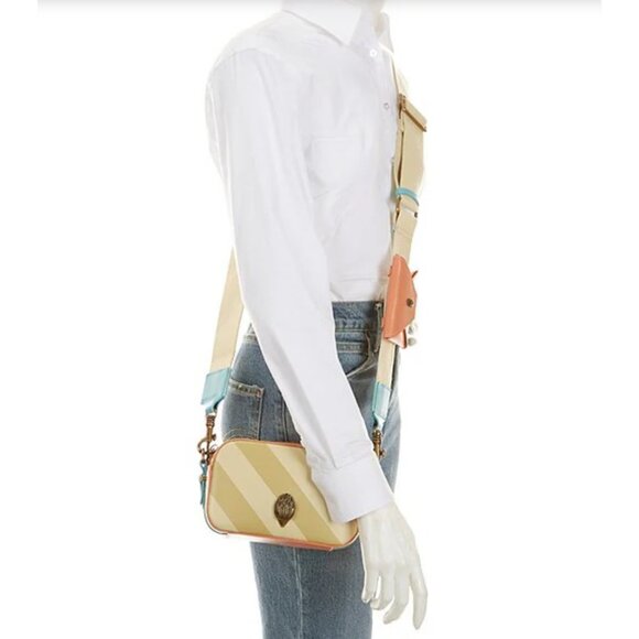NWT Kurt Geiger London Shoreditch Small Striped Camera Crossbody Bag - Picture 4 of 9